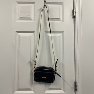 Lilly Pulitzer Lilias Crossbody Bag Navy Blue Faux Leather Purse Gold Hardware